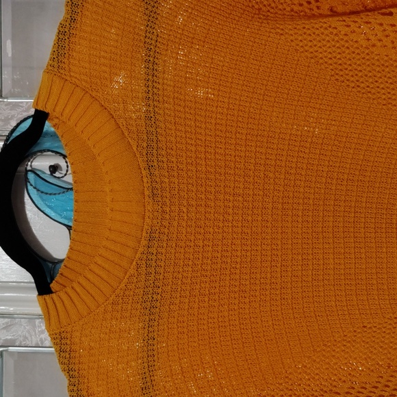 H&M Cotton Open Knitted Orange Dress Medium #907 - Picture 3 of 9